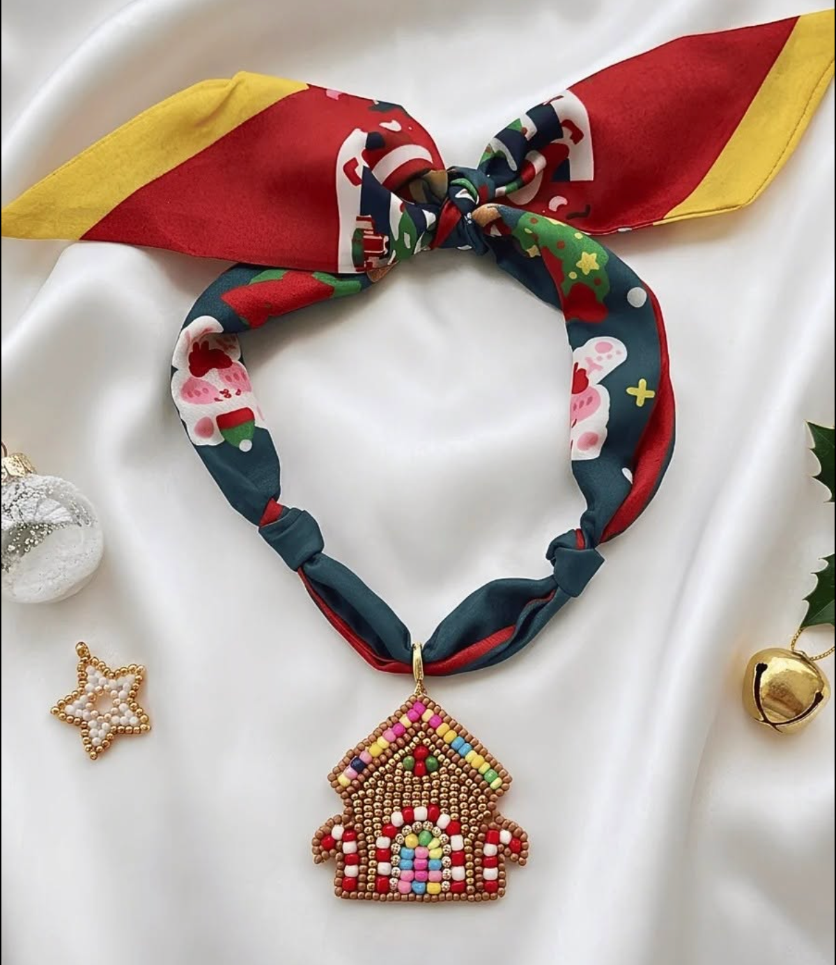 Holiday Charm Scarf Necklace