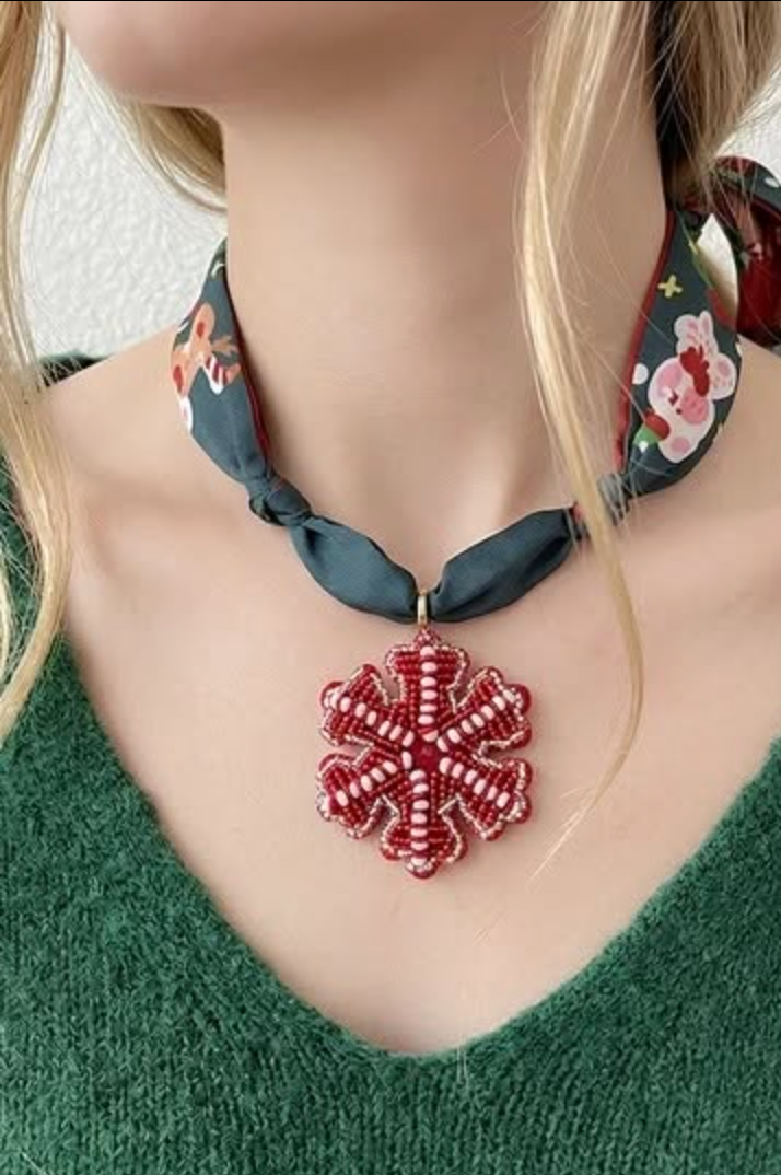 Holiday Charm Scarf Necklace