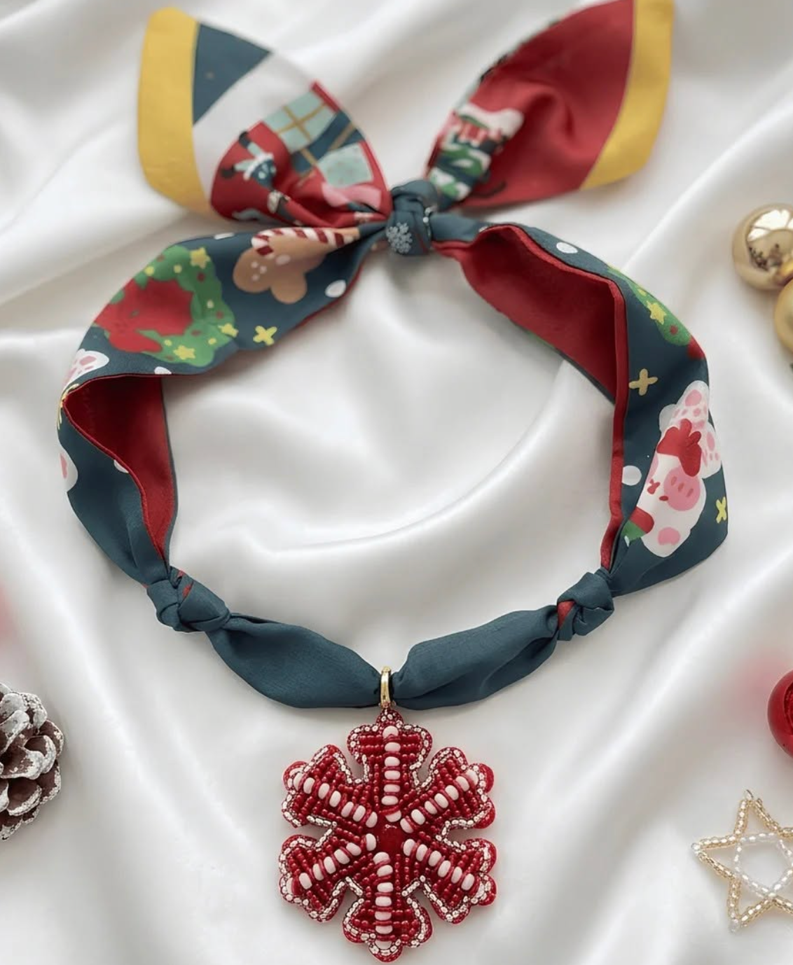 Holiday Charm Scarf Necklace