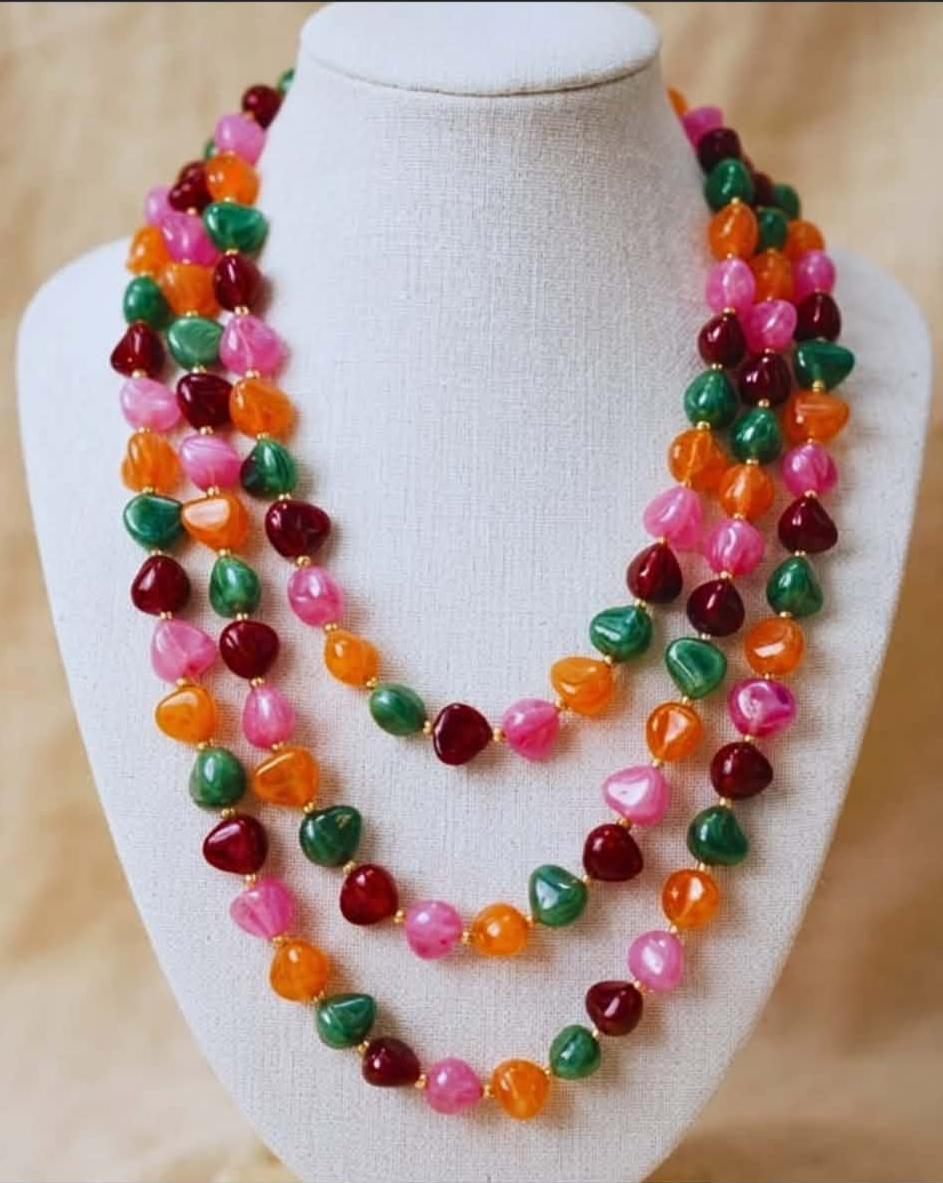 Fall Colorful Irregular Bead Long Necklace