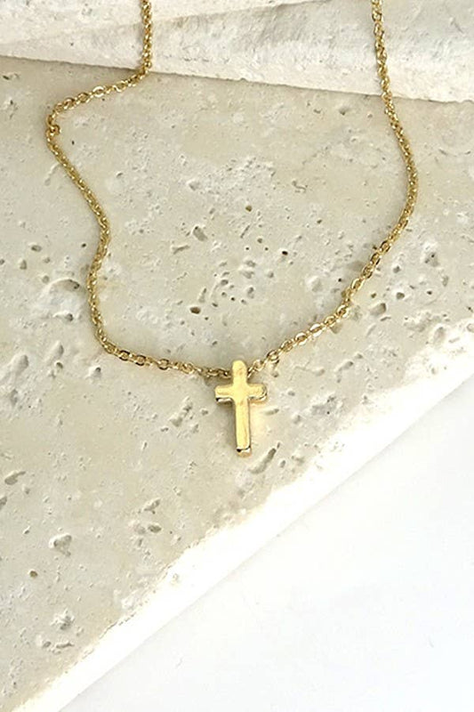 CLASSIC MINI CROSS NECKLACE | 47N15737-CROSS: GOLD