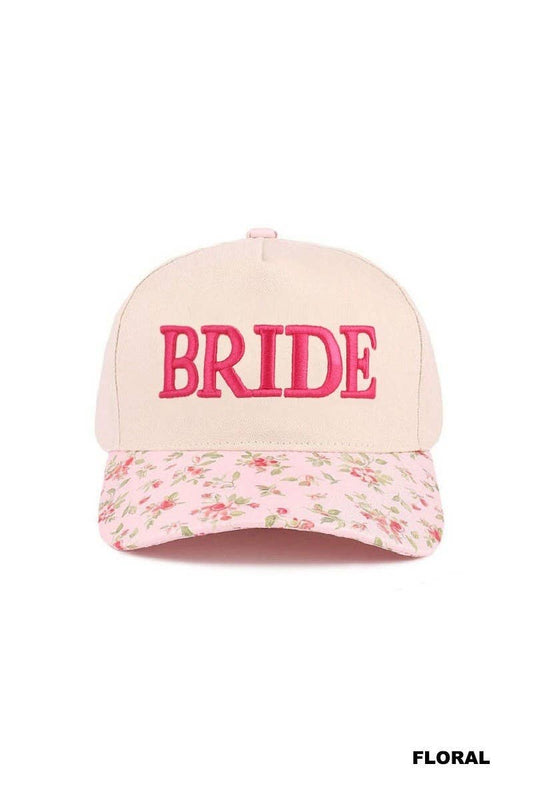 Bride Two Tone Cotton Hat: FLORAL / 1(ONE SIZE)
