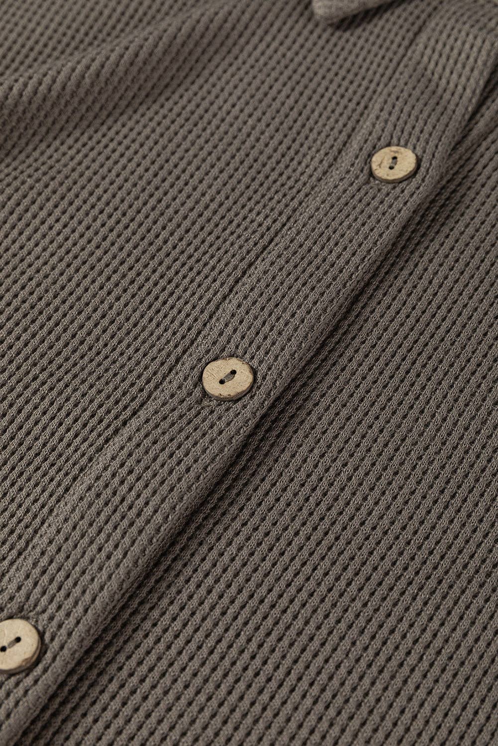 Simply Taupe Waffle Knit Shirt Tunic Dress: Simply Taupe / 75%Polyester+25%Cotton