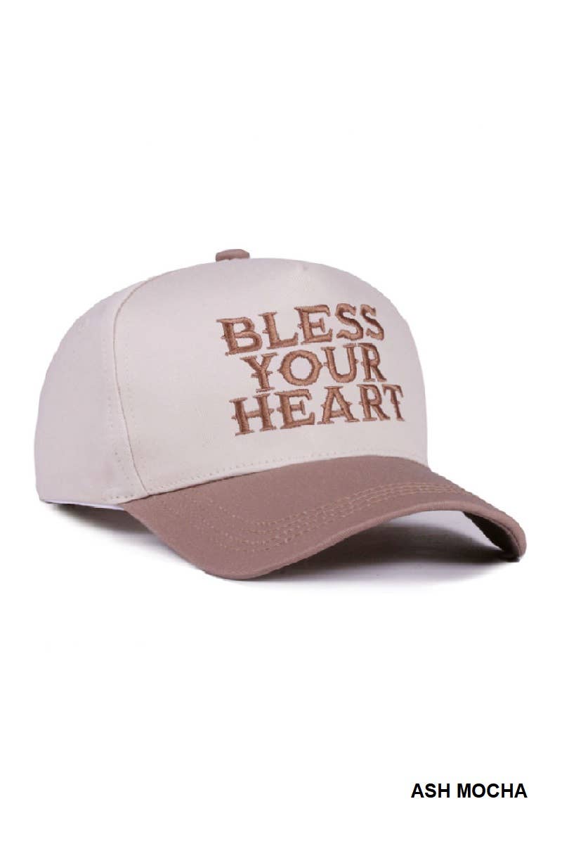 1205 Bless Your Heart Two Tone Canvas Cotton Cap SI-28920 Zenana Consgt.: DK FOREST-190216 / OS