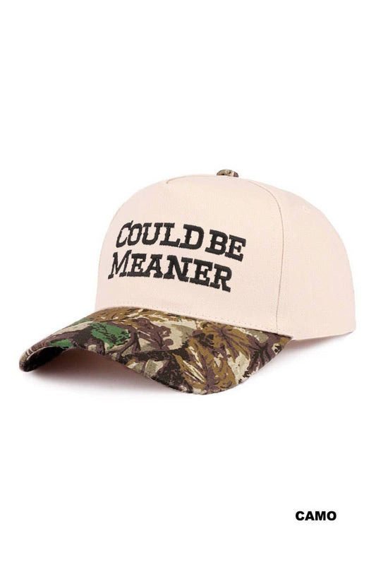Could Be Meaner Two Tone Cotton Cap: CAMO-192077 / OS