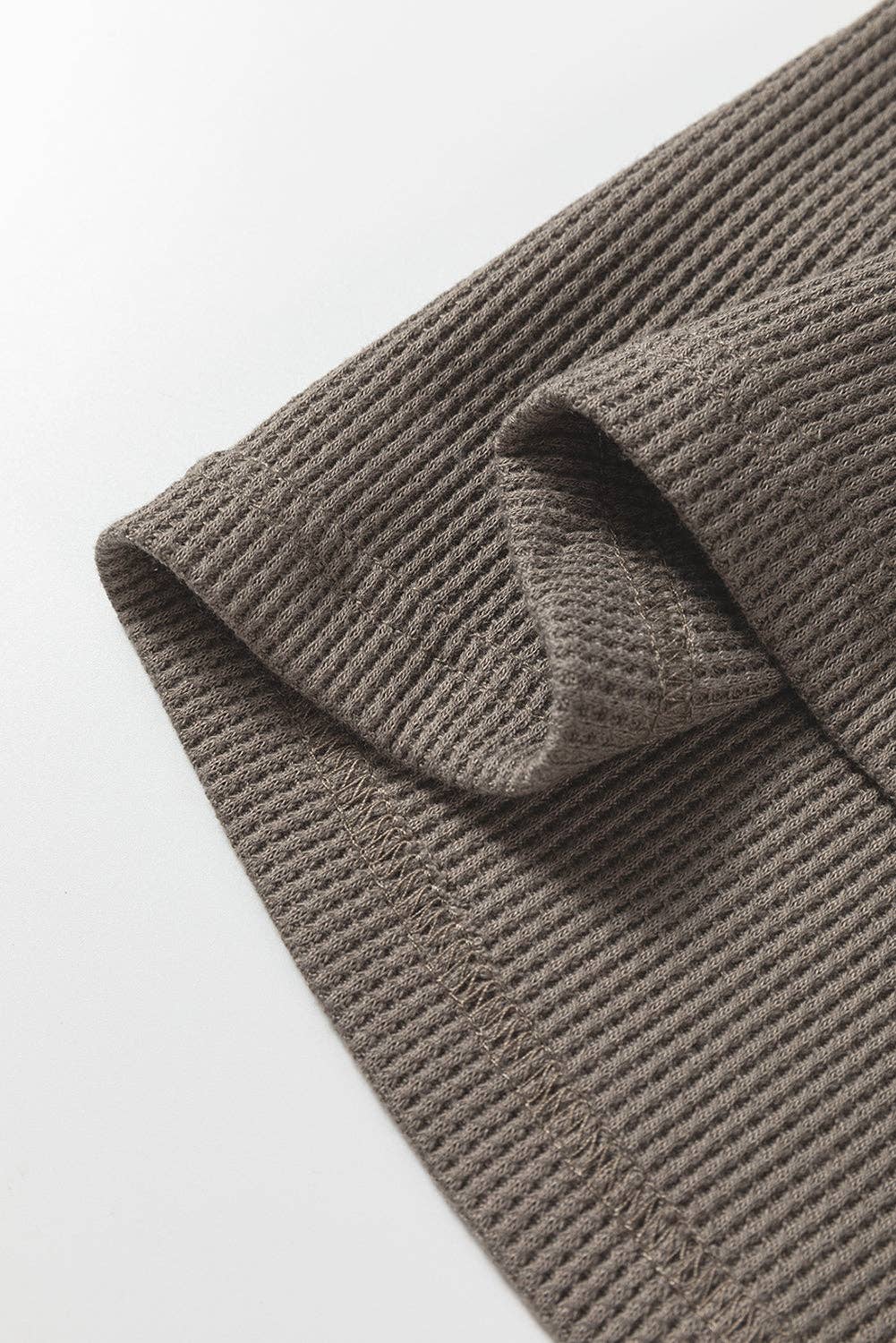 Simply Taupe Waffle Knit Shirt Tunic Dress: Simply Taupe / 75%Polyester+25%Cotton