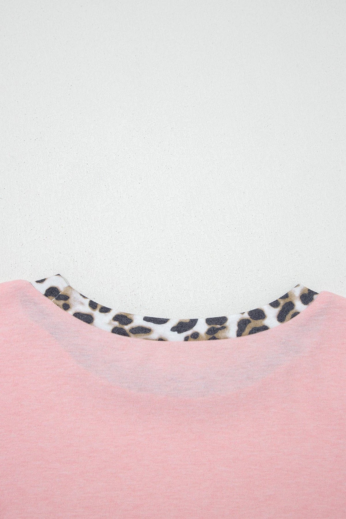 Color Block Leopard Dolman Sleeve High Low Baggy Sweatshirt: Light Pink / 75%Polyester+20%Viscose+5%Elastane