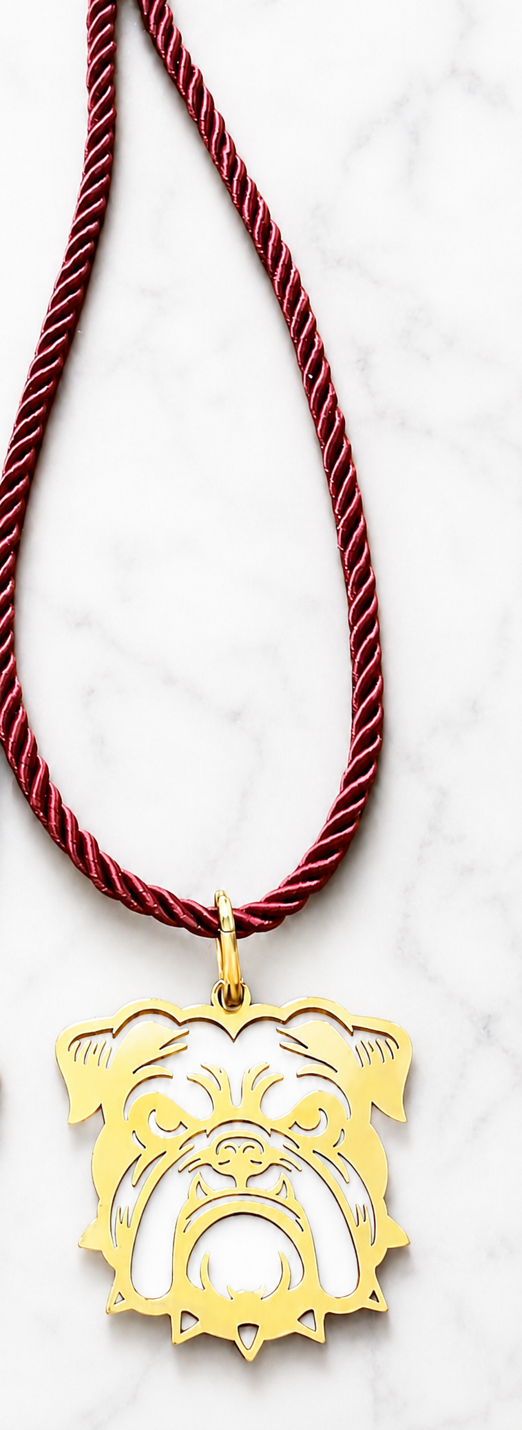 Game Day Cord Necklace|School Mascot Necklace: Gamecock on Maroon