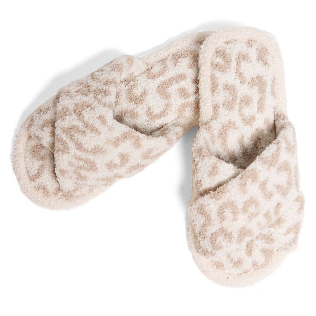 Luxury Soft Crossover Leopard Pattern Slipper: PINK