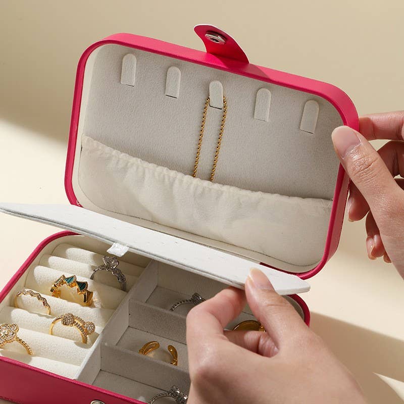 JEWELRY ORGANIZER TRAVEL BOX CASE | 40P605: Turq