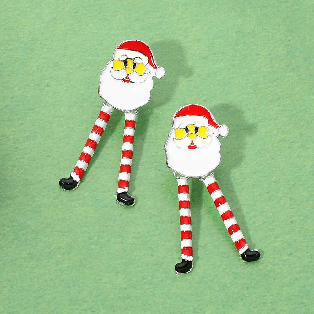 Christmas Dangling Leg Santa Earrings