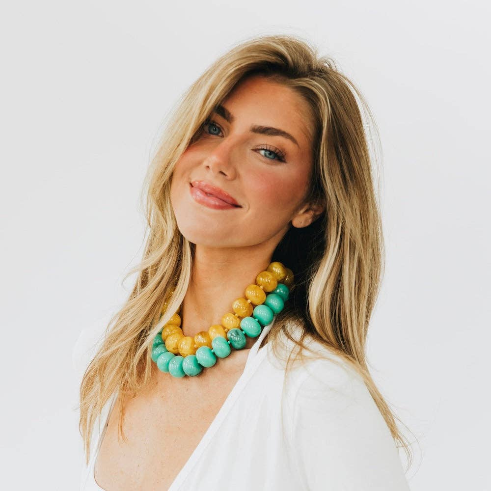 Bella Beaded Necklace - WATERPROOF: Red