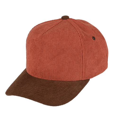 C.C Corduroy Trucker Cap – Wholesale Adjustable Snapback Hat (5 Colors): Brown/Rust