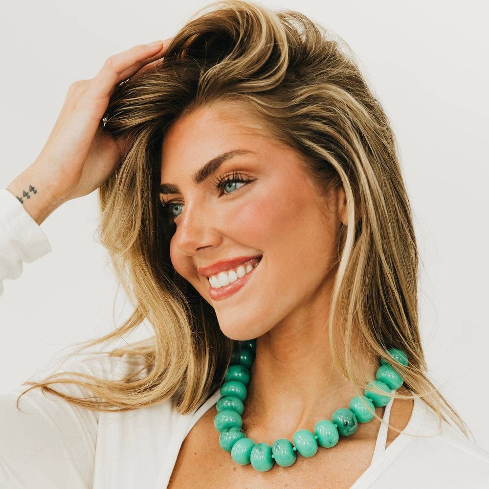 Bella Beaded Necklace - WATERPROOF: Emerald