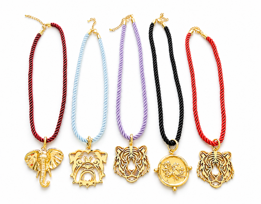 Game Day Cord Necklace|School Mascot Necklace: Gamecock on Maroon