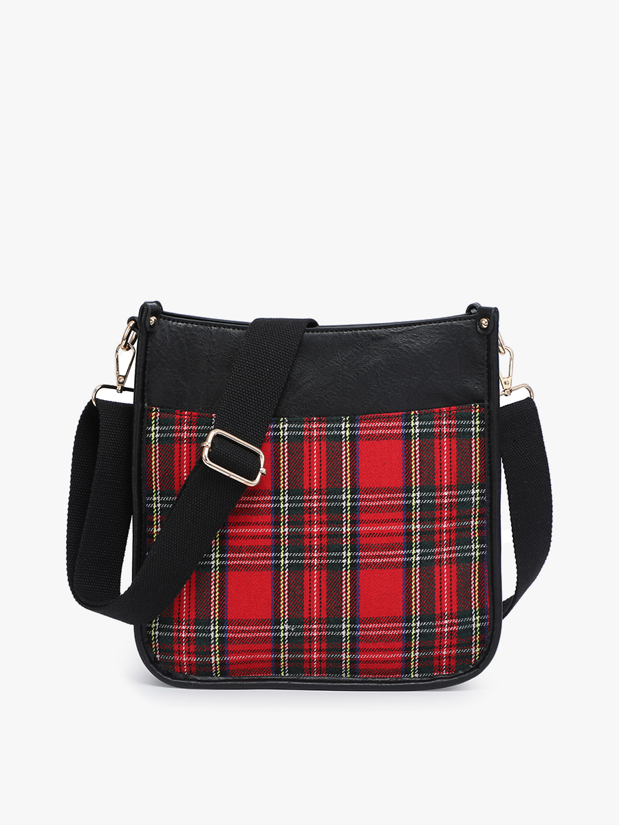 Posie Plaid Crossbody Bag – Removable Strap | M2168PLD : Tan
