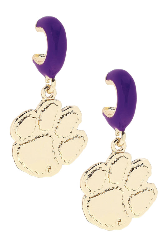 Clemson Tigers Logo Huggie Hoop Earrings