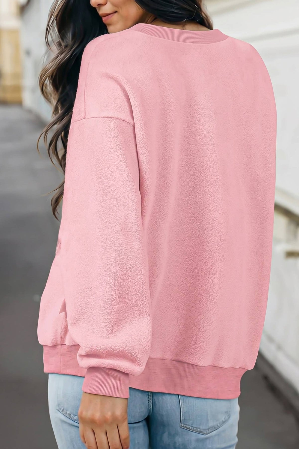 Reversible Oversized Mock Neck Sweatshirt | S-4X: Light Grey