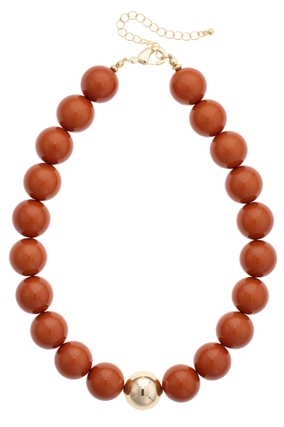 Marjorie Game Day Beaded Necklace: Orange