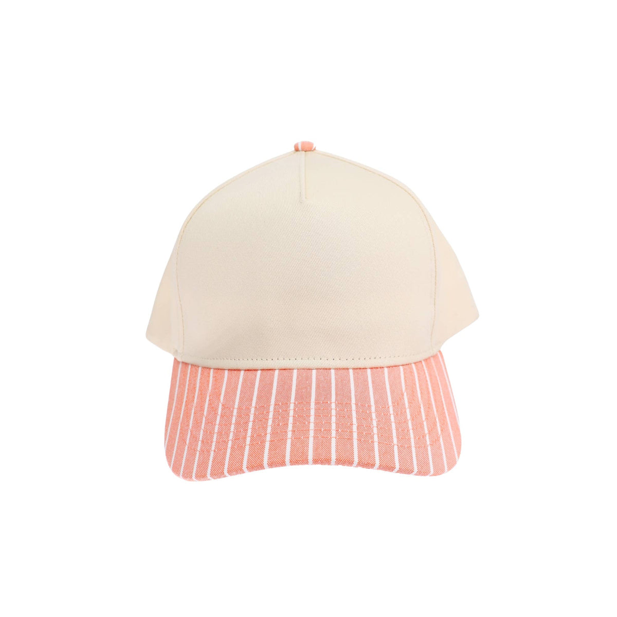 Salmon Wide Stripe Canvas Trucker Hat (Blank)