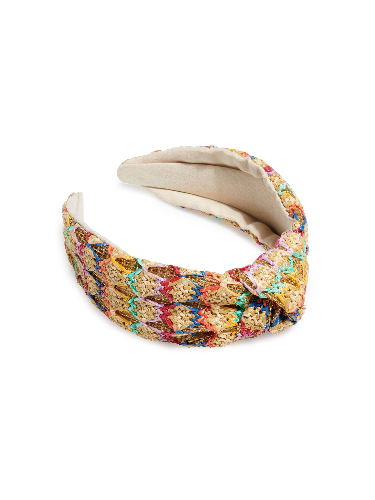 PAPER STRAW KNOTTED HEADBAND, MULTI