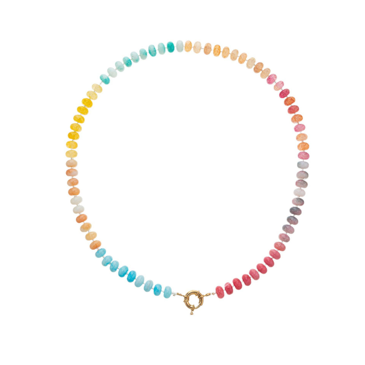Natural Stone Semi-Precious Glass Mixed Necklace | 40NK9659: D