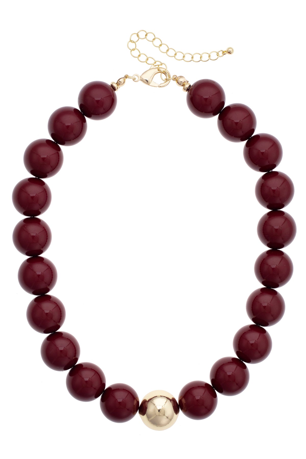 Marjorie Game Day Beaded Necklace: Crimson