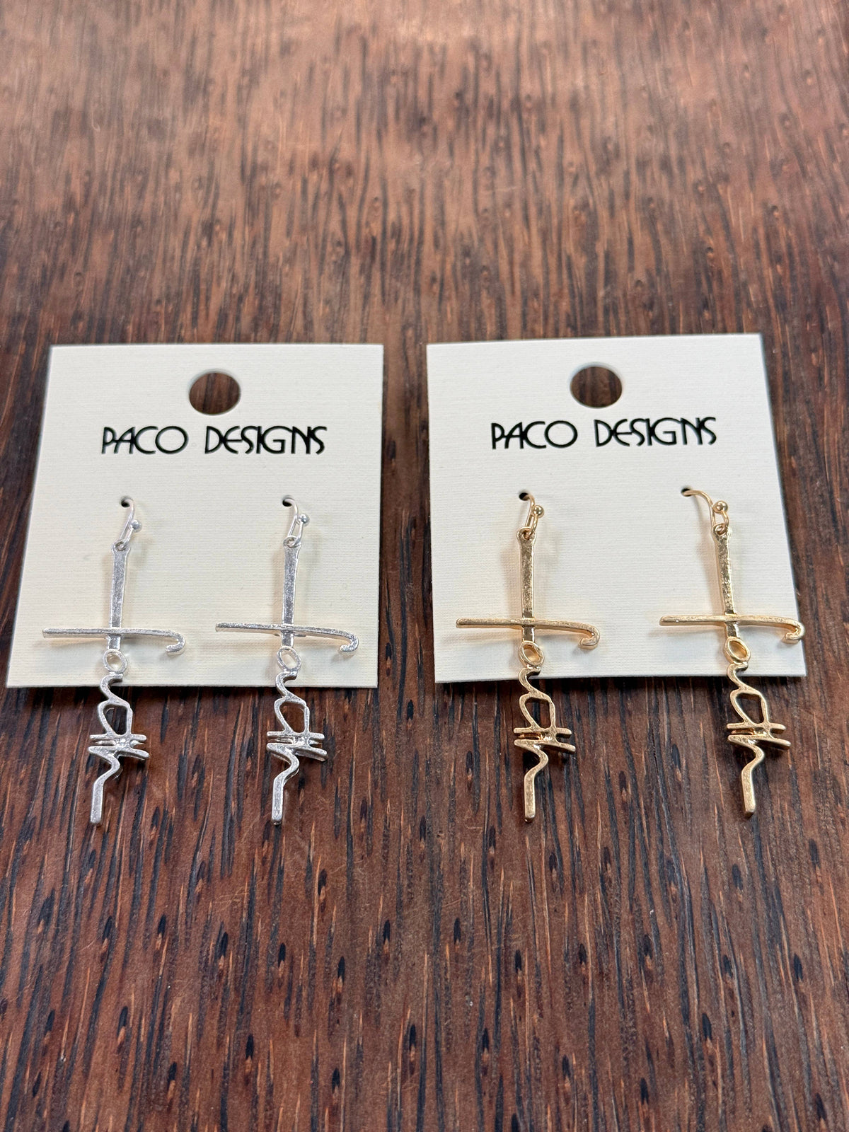 Faith in the Cross Dangle Earrings: Gold