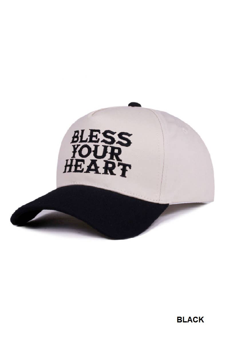 1205 Bless Your Heart Two Tone Canvas Cotton Cap SI-28920 Zenana Consgt.: FLORAL-192430 / OS