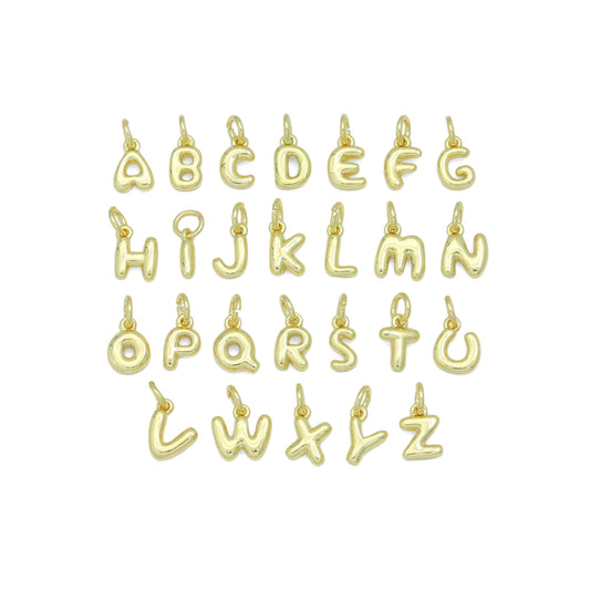 Small Bubble Initial charm, Alphabet Initial Charm Pendant, Sku#LX894: 1 set (26pc)