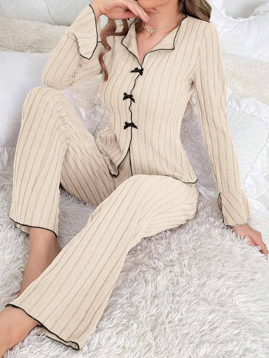 Women's Pajama Set Cozy All-Season Polyester Sleepwear: Lotus Pink