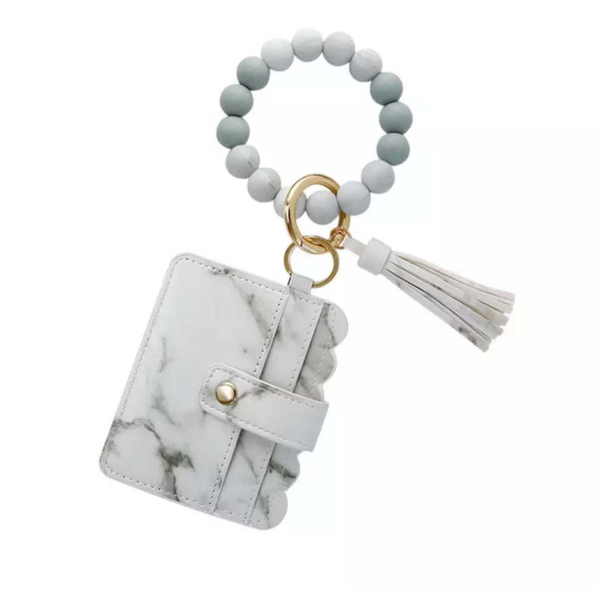Wallet Wristlet Silicone Bead Tassel Keychains Women Girls
