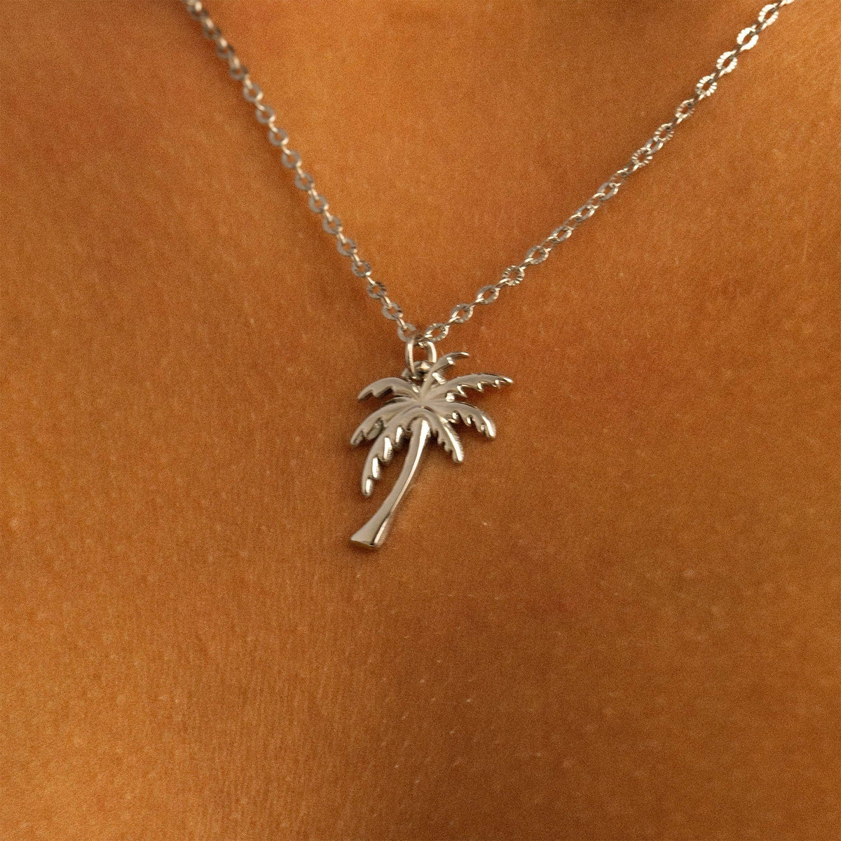 18K Gold PVD Stainless Steel Palm Tree Charm: Stainless