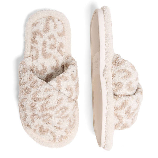 Luxury Soft Crossover Leopard Pattern Slipper: BEIGE