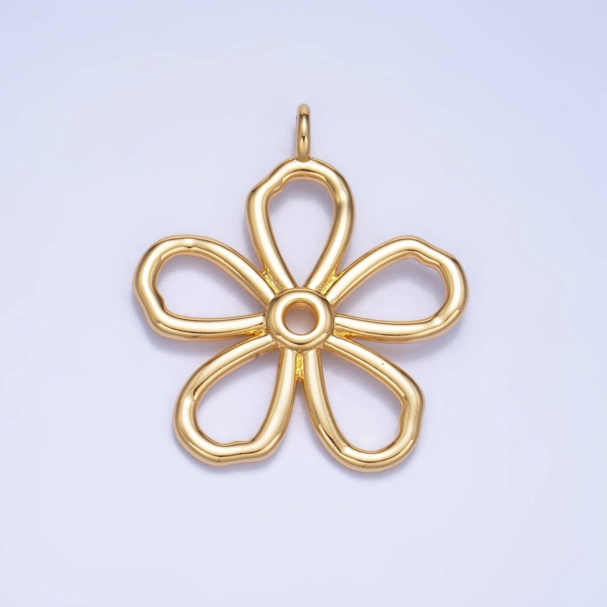24K Gold Filled Minimalist Flower Pendant in Gold & Silver | AG947: Silver