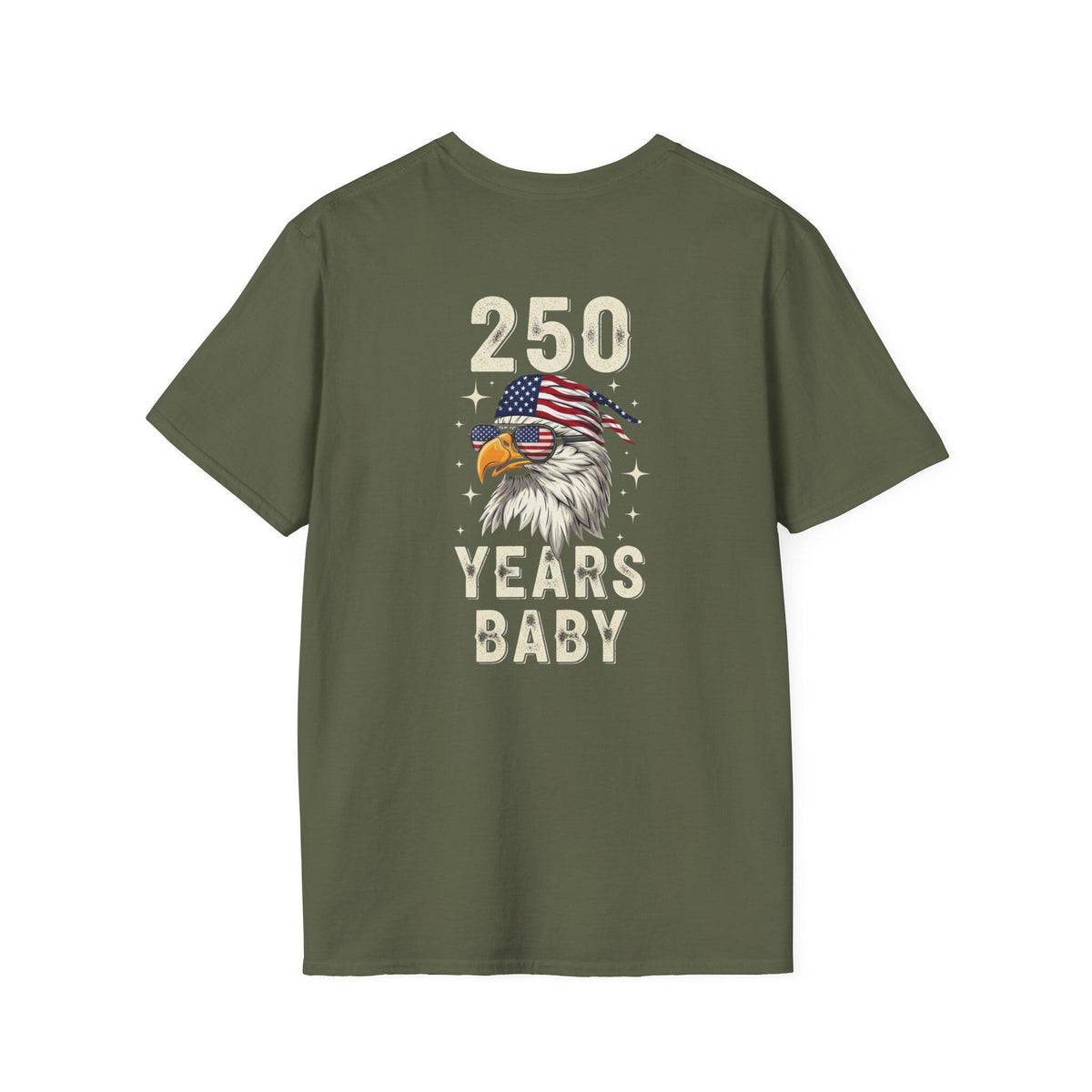 Patriotic Eagle with American Flag Sunglasses T-Shirt | 250 Years Baby USA