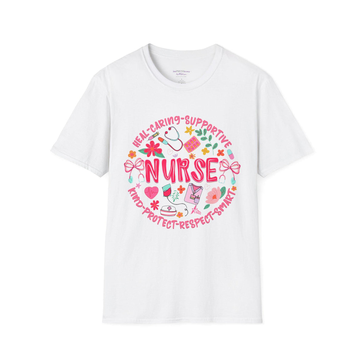 Nurse Heart Icons T-Shirt | Caring Supportive Medical Design