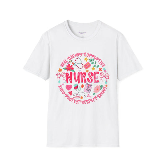 Nurse Heart Icons T-Shirt | Caring Supportive Medical Design
