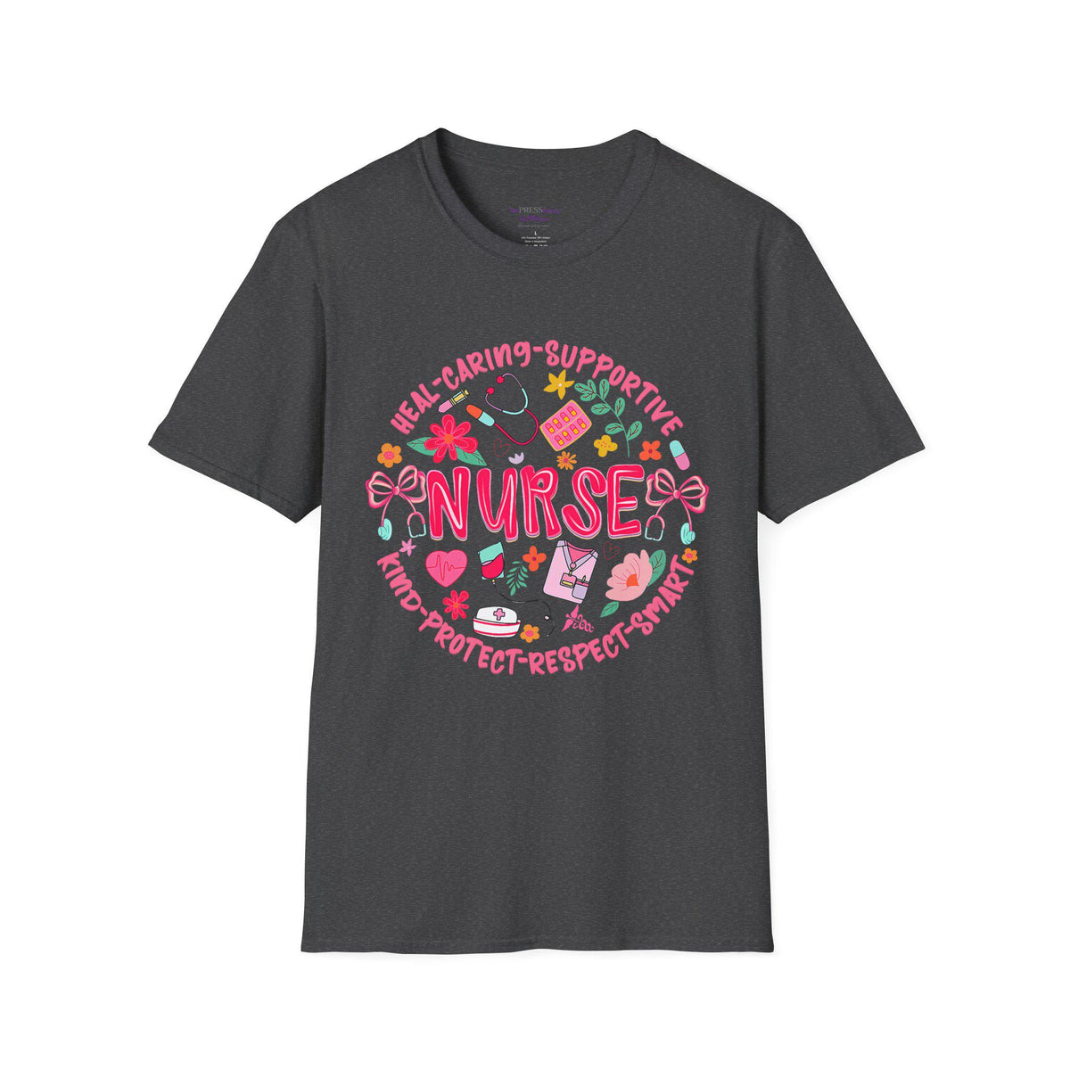 Nurse Heart Icons T-Shirt | Caring Supportive Medical Design