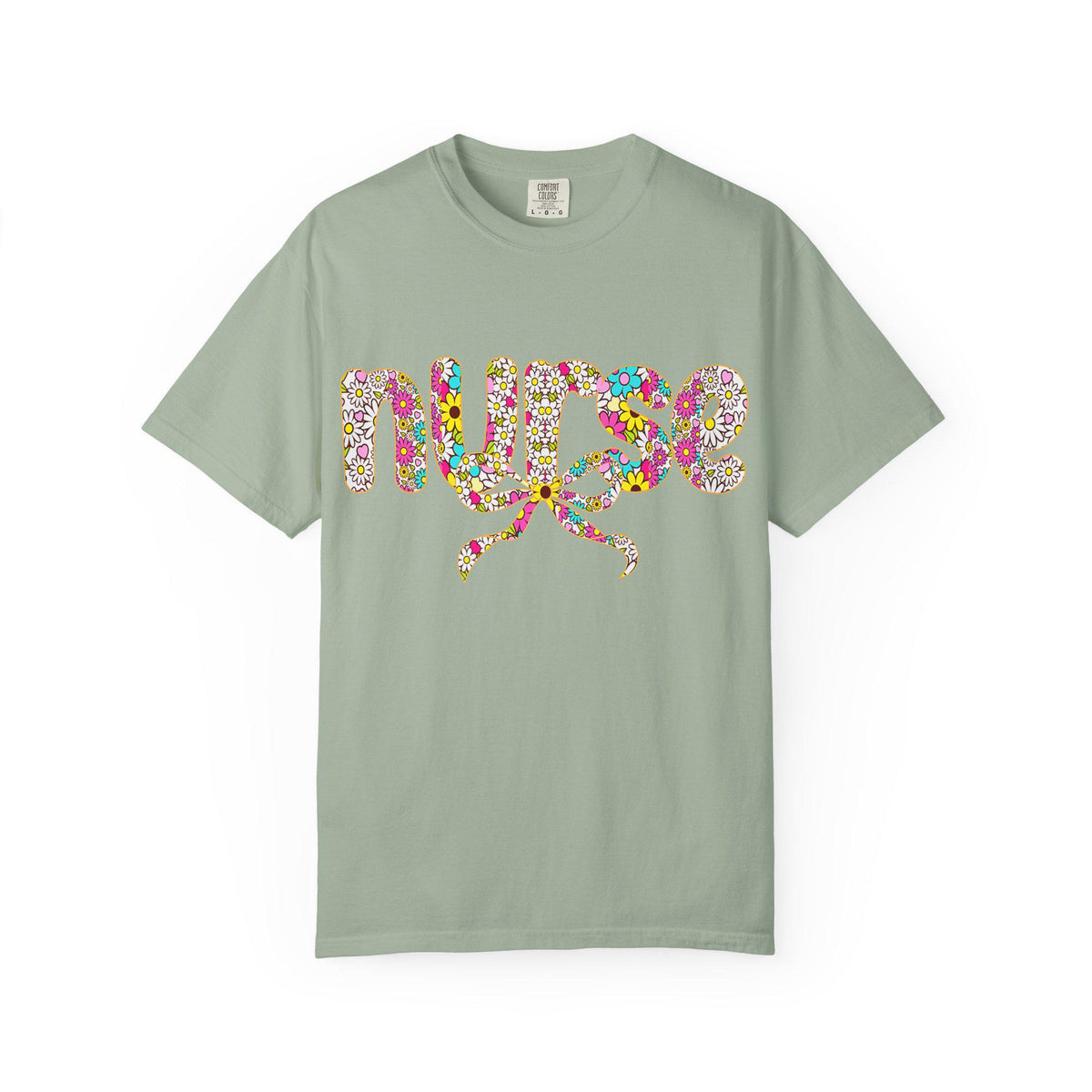 Floral Nurse Script T-Shirt | Colorful Flower Stethoscope Design
