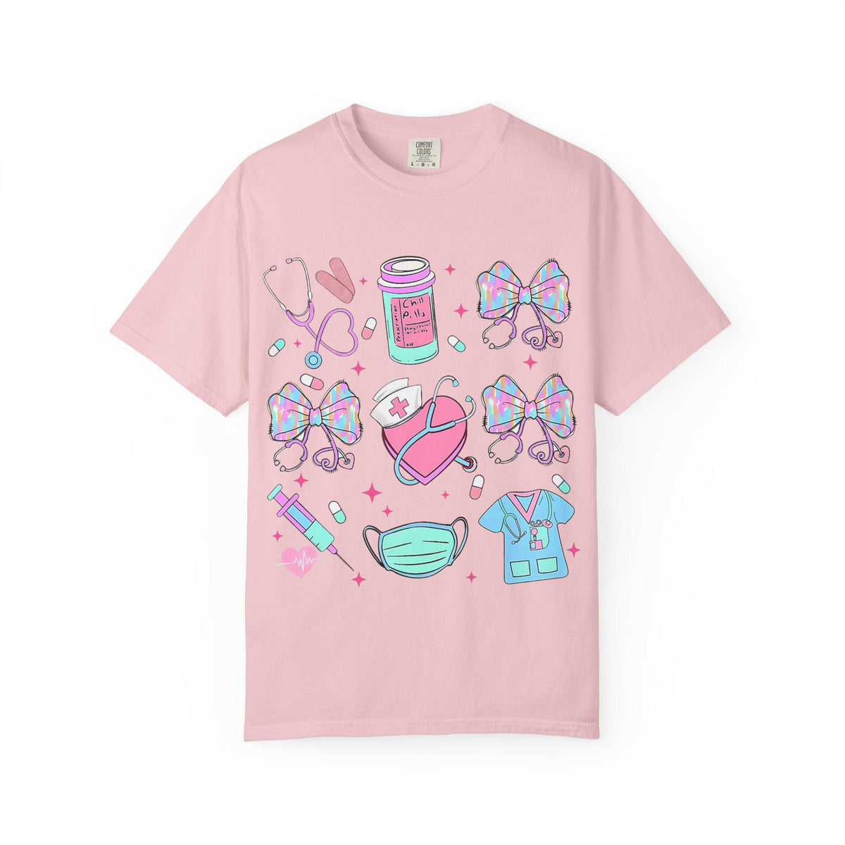 Nurse Icons T-Shirt | Kawaii Medical Scrubs Tee