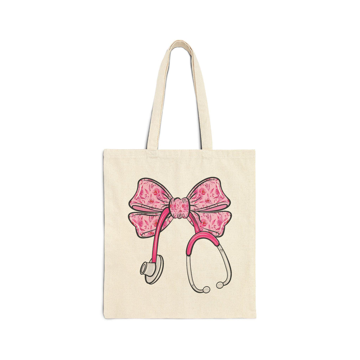 Nurse Tote Bag | Pink Bow Stethoscope, RN Gift