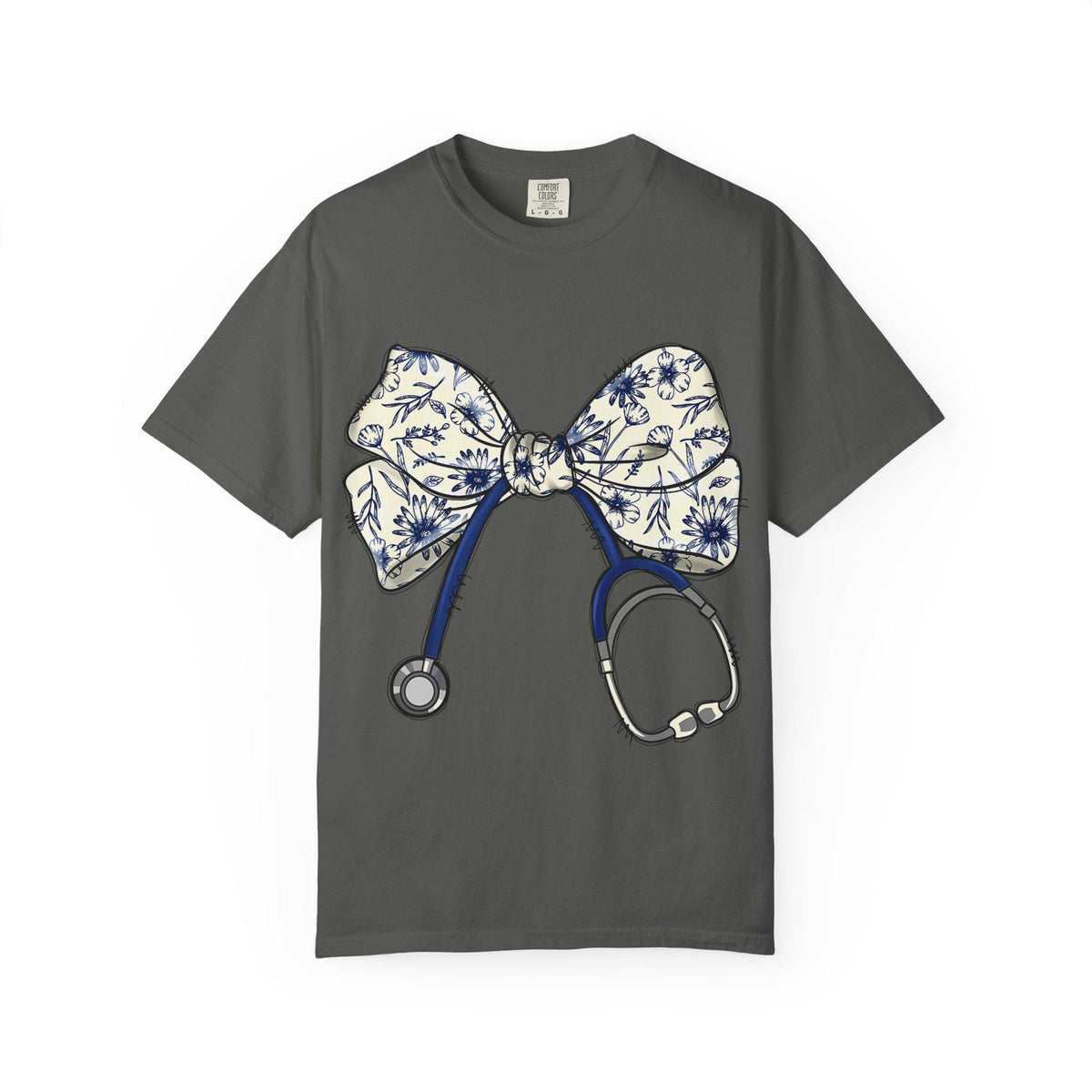 Floral Bow Stethoscope T-shirt | Nurse Doctor Medical Tee