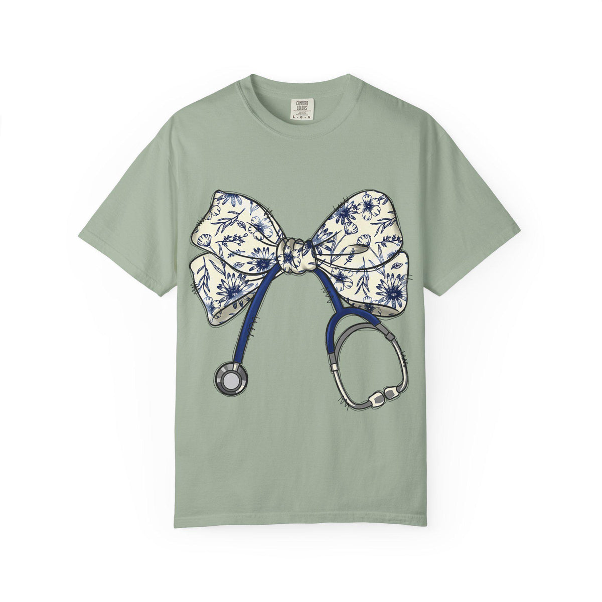Floral Bow Stethoscope T-shirt | Nurse Doctor Medical Tee