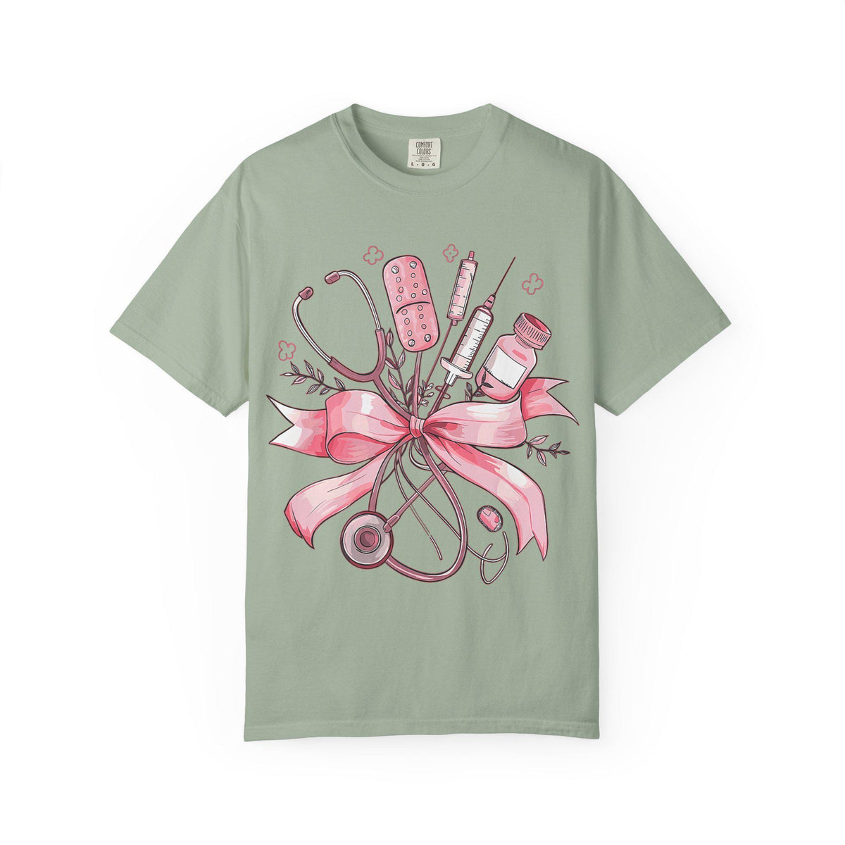 Pink Nursing Tools Bouquet T-Shirt | Stethoscope, Syringe, Bandage