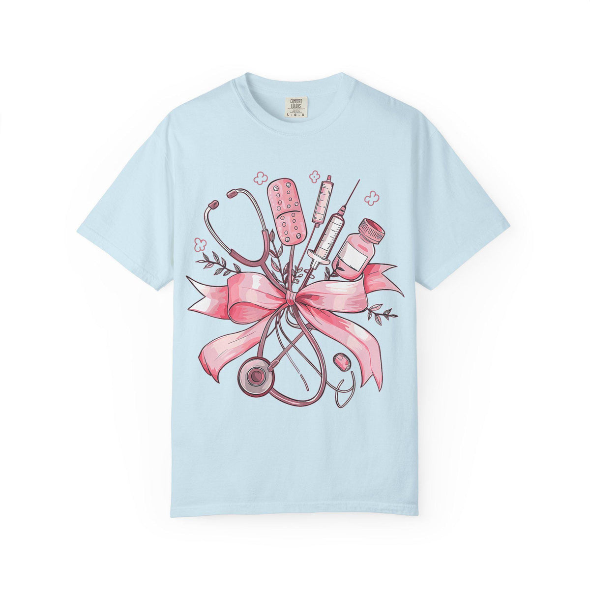 Pink Nursing Tools Bouquet T-Shirt | Stethoscope, Syringe, Bandage
