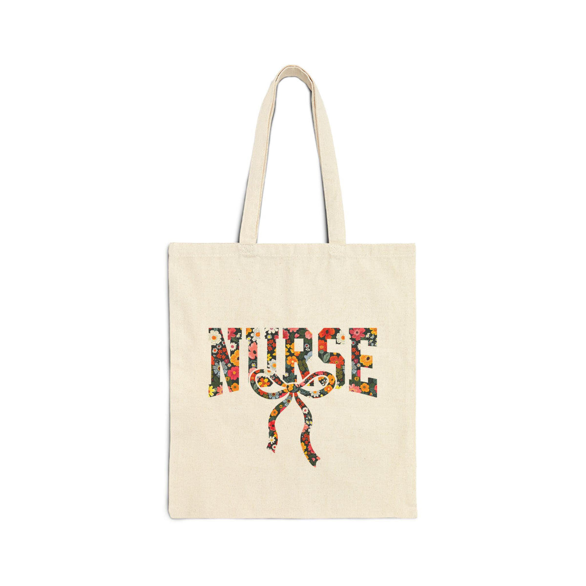 Floral Nurse Tote Bag | 12oz Cotton Canvas
