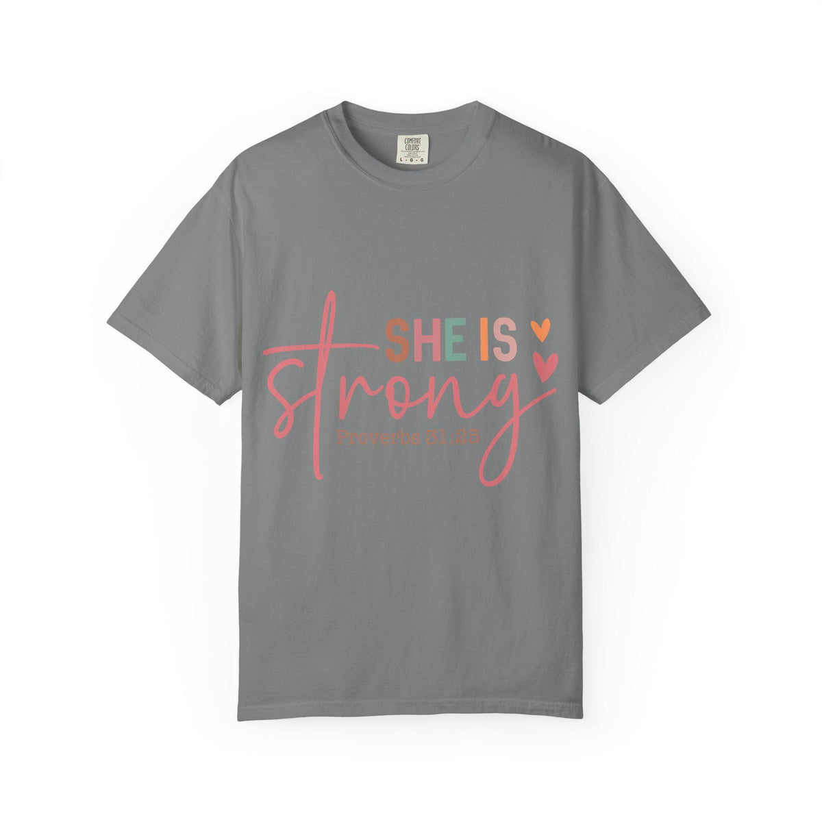 She Is Strong Proverbs 31:25 T-shirt | Christian Scripture Faith Tee