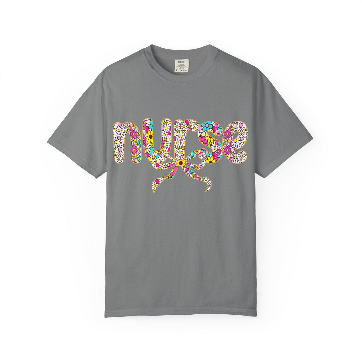 Floral Nurse Script T-Shirt | Colorful Flower Stethoscope Design
