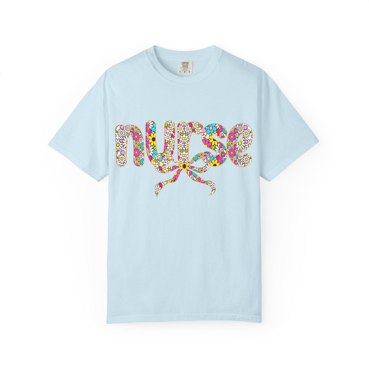 Floral Nurse Script T-Shirt | Colorful Flower Stethoscope Design